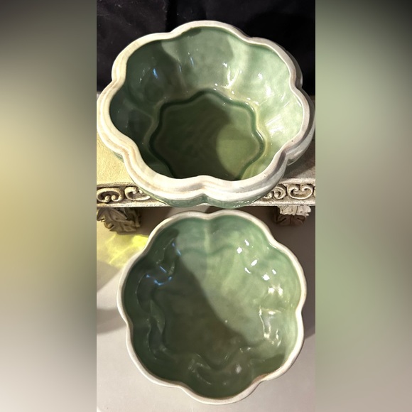 Chopsticks Andrea by Sadek Hand Carved Celadon Longquan w/Flowers & Ruyi Design. - Picture 7 of 15